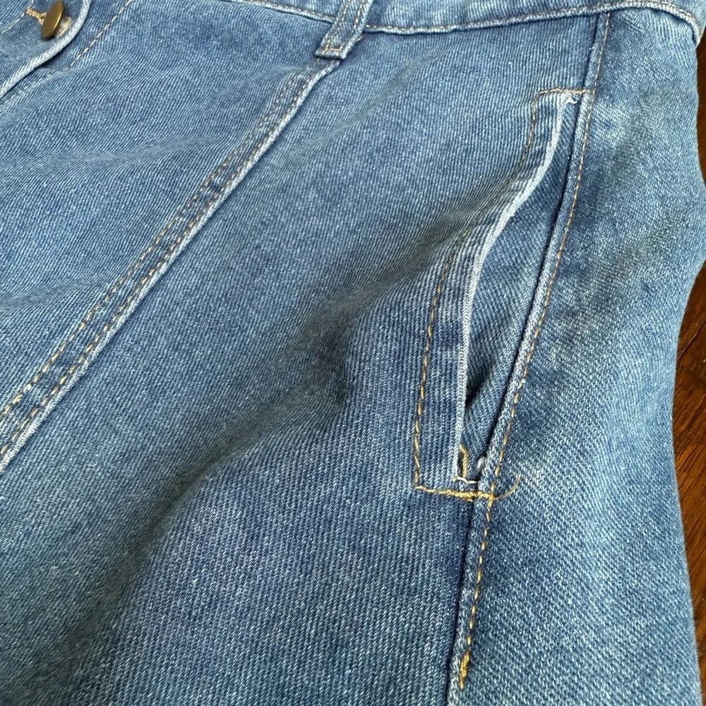 NFS Vintage 90s Denim Button-Front A-Line Skirt by Evidence - Picture 3 of 6